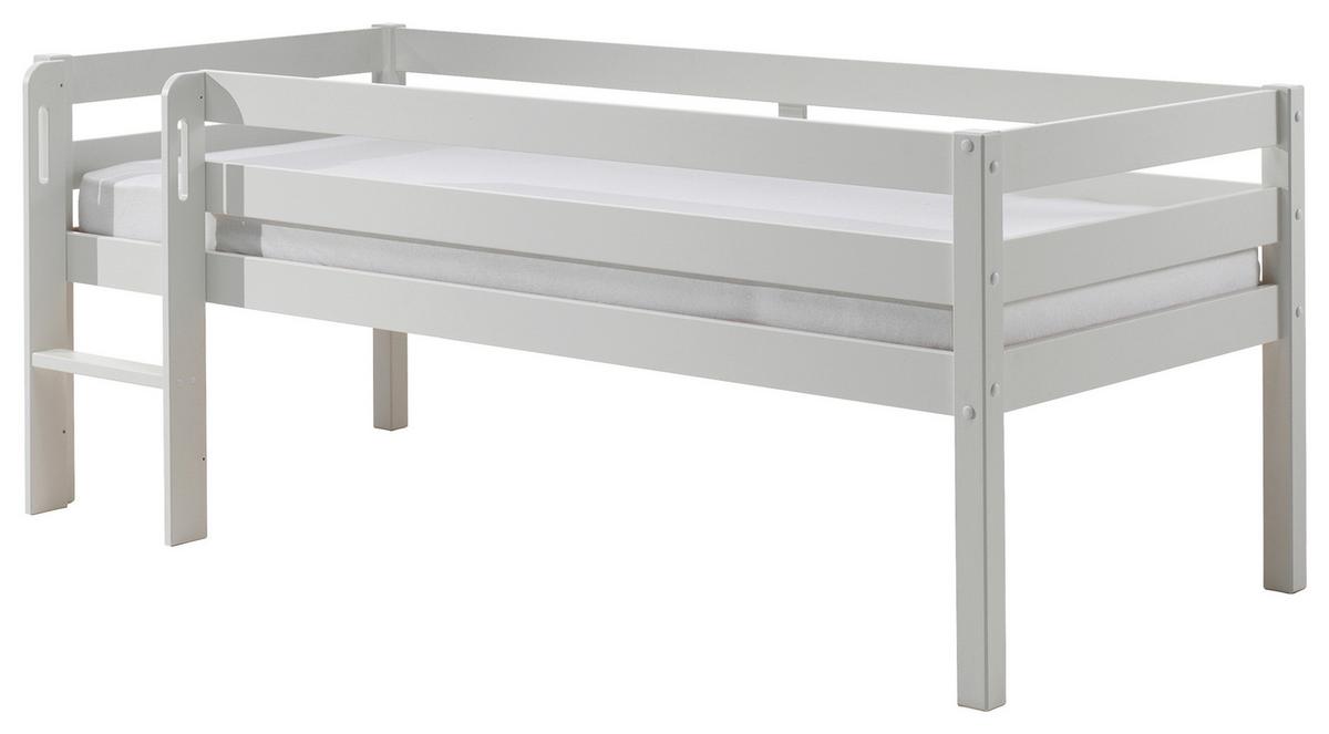 Hochbett Pino ca.90x200cm Kiefer Massiv Weiß - Weiß, MODERN, Holz/Holzwerkstoff (90/200cm) - MID.YOU