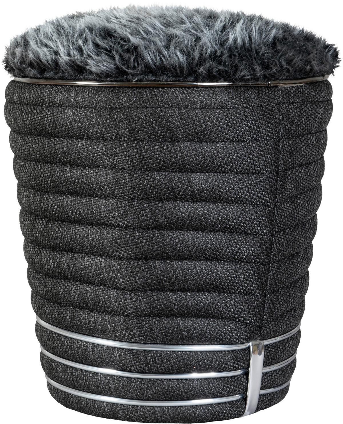 HOCKER DORIC 345 - Anthrazit/Graphitfarben, Design, Textil (42/50cm) - Kayoom