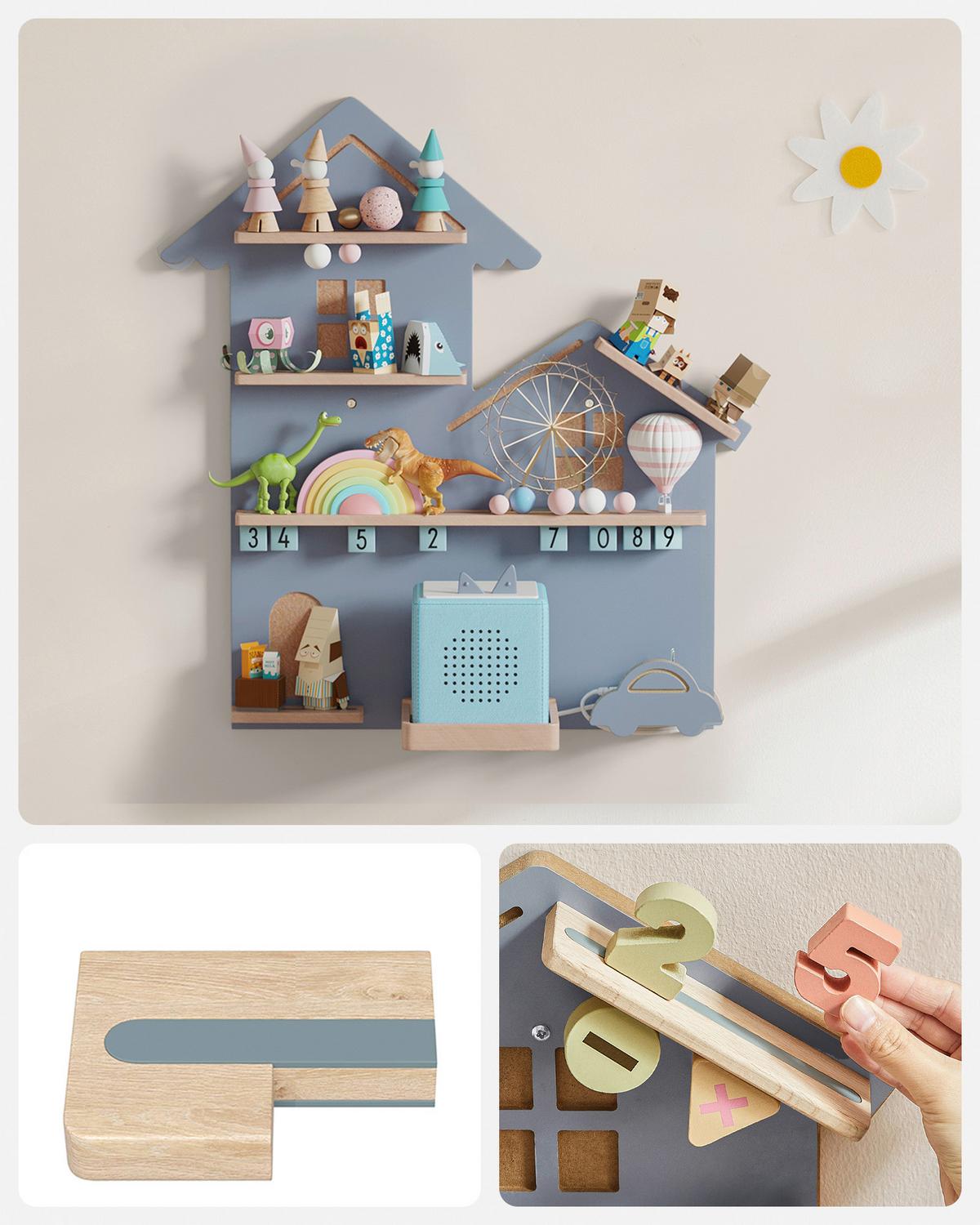 Kinderregal in Grau MDF ca. 55,8x60x18 cm - Grau, MODERN, Holz/Holzwerkstoff (55,8/60/18cm) - MID.YOU