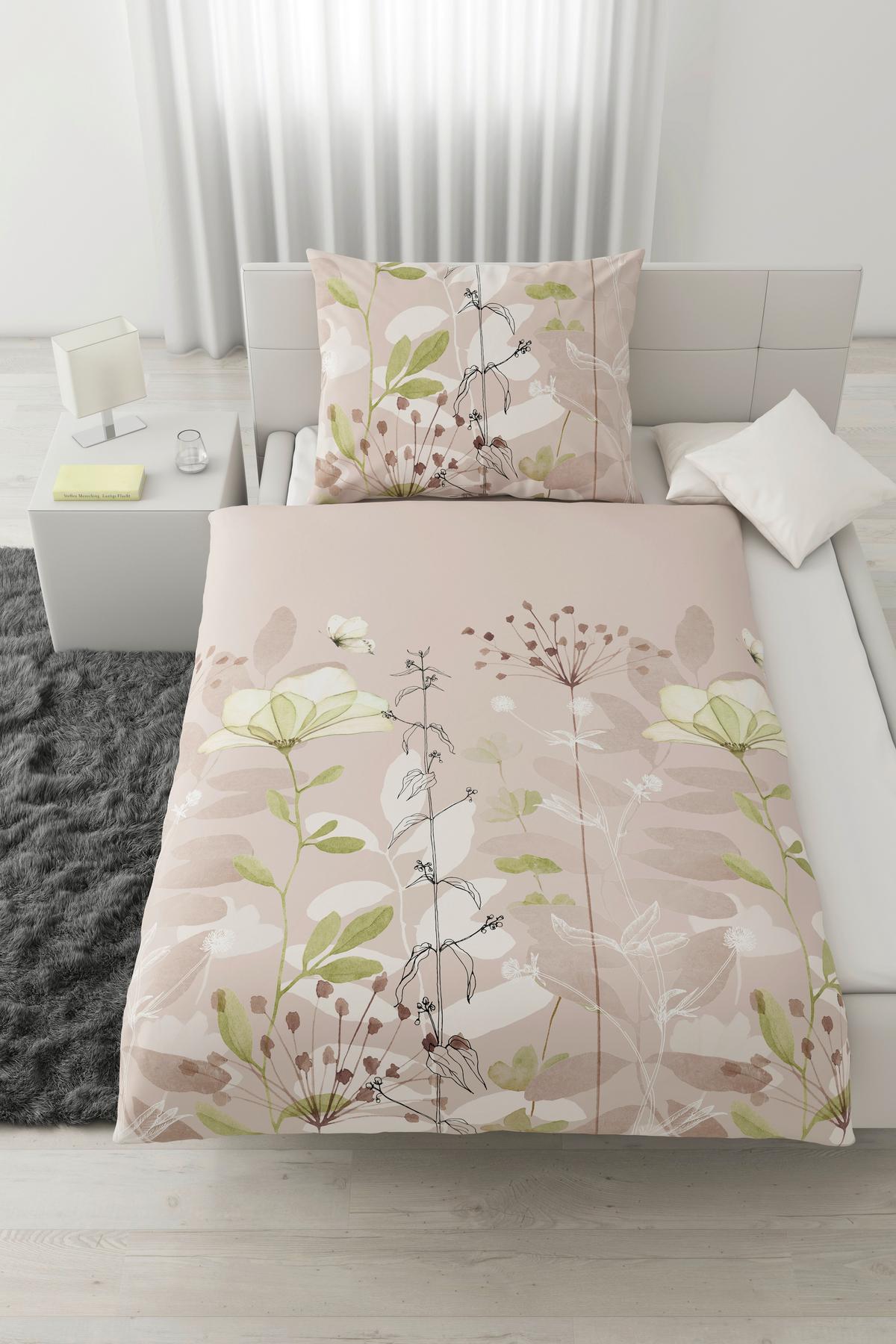 Ágyneműhuzat-garnitúra Loala - bézs/zöld, Romantik / Landhaus, textil (140/200cm) - Mömax
