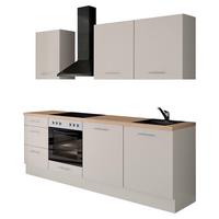 Küchenblock IBZ ohne Geräte ca. 230 cm Magnolie - Edelstahlfarben/Eichefarben, Design, Holzwerkstoff/Metall (230cm) - Impuls