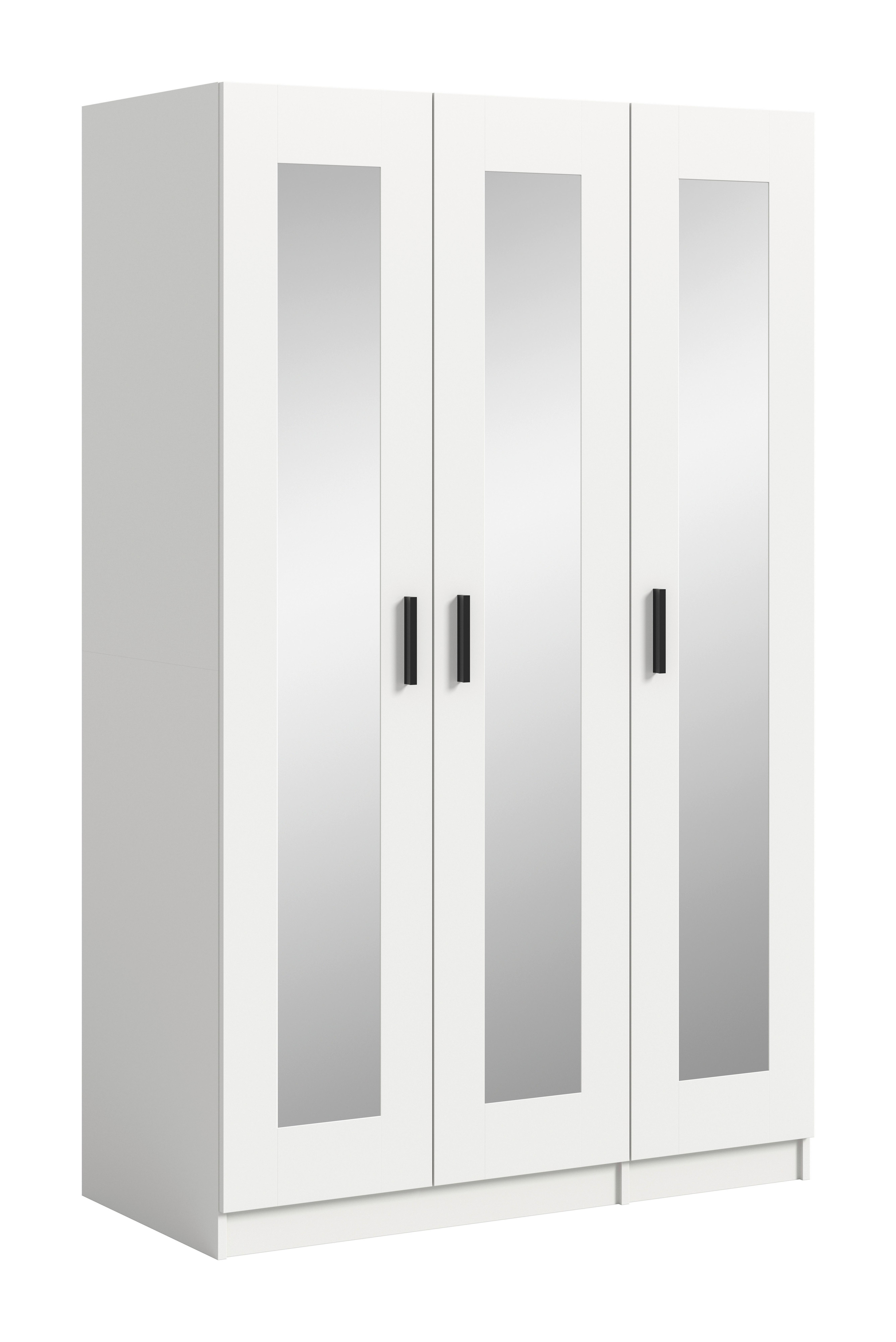 Drehtürenschrank Visby Weiß - Schwarz/Weiß, ROMANTIK / LANDHAUS, Holzwerkstoff/Kunststoff (120/195/56cm) - Livetastic
