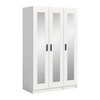 Drehtürenschrank Visby Weiß - Schwarz/Weiß, ROMANTIK / LANDHAUS, Holzwerkstoff/Kunststoff (120/195/56cm) - Livetastic