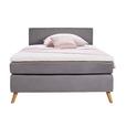Boxspringbett Grau 140x200cm - Eichefarben/Grau, MODERN, Karton/Holz (206/140/100cm) - Modern Living