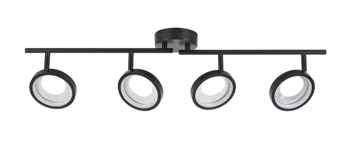 LAMPA REFLEKTOROWA LED GRANADA *SBN* - czarny/kolor aluminiowy, Basics, tworzywo sztuczne/metal (83/12/19cm) - Novel