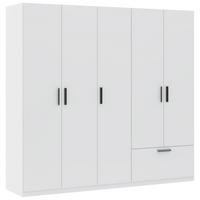 Drehtürenschrank Milos 5T1S Weiß - Schwarz/Weiß, MODERN, Holzwerkstoff/Kunststoff (225/210/54cm) - Mömax