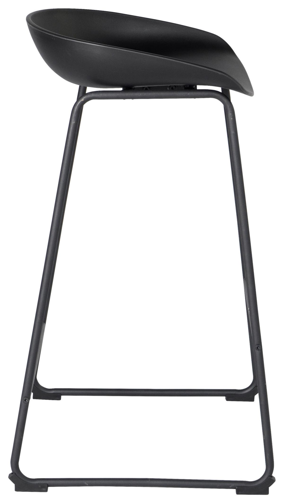 STOŁEK BAROWY VEGAS - czarny/szary, Modern, tworzywo sztuczne/metal (43/84/45cm) - Mömax