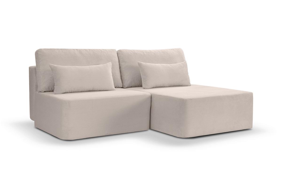 Ecksofa Amsterix Graubeige Schlaffunktion - Greige/Schwarz, Basics, Holz/Kunststoff (213/158cm) - MID.YOU
