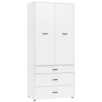 Kleiderschrank Kivo Weiß - Schwarz/Weiß, Basics, Holzwerkstoff/Kunststoff (90/199,6/52,1cm) - Based