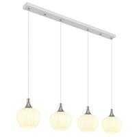Hängeleuchte Maxy Weiß/Chromfarben max. 40 Watt - Chromfarben/Weiss, Konventionell, Glas/Metall (100/18/120cm) - Globo