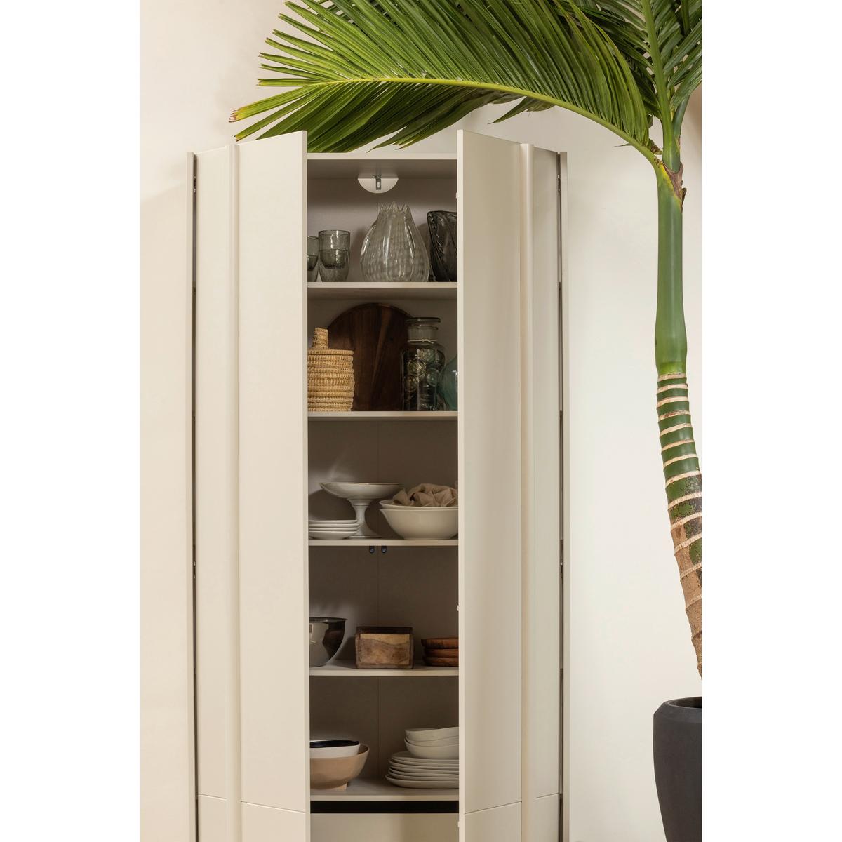 Garderobenschrank Basu Grauweiß B: 101 cm - Grauweiß, Design, Holz (101/210/46cm) - Livetastic