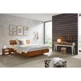 Bett Eiche Massiv 180x200cm - Eichefarben, ROMANTIK / LANDHAUS, Holz (180/200cm) - ZANDIARA