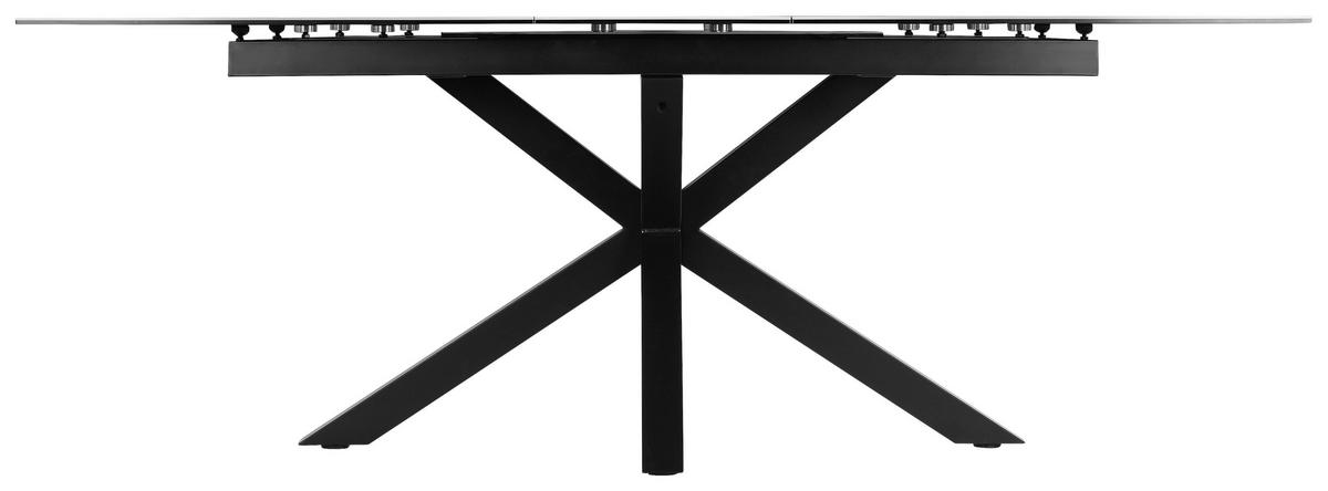 Raztegljiva Miza Lotus, Bela, 168-210x90 - črna/bela, Moderno, kovina/steklo (168-210/90/76cm) - MID.YOU