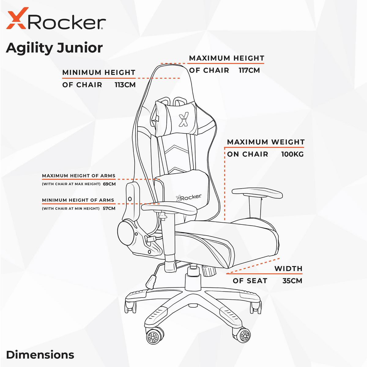 Gamingsessel Agility ca. 55x113x62,5cm Schwarz/Rot - Rot/Schwarz, MODERN, Kunststoff/Textil (55/113/62,5cm) - X Rocker
