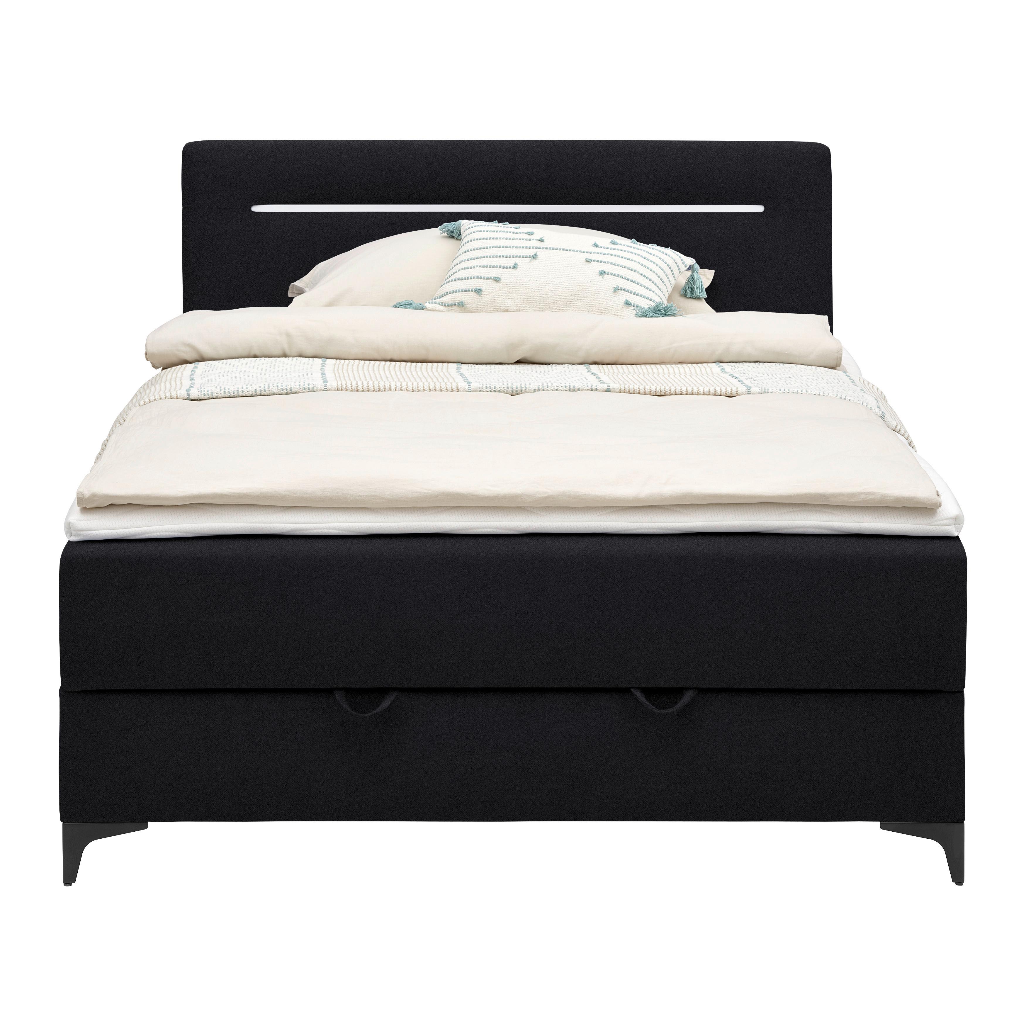 PAT TIP BOXSPRING JERRY - negru, Konventionell, textil (100/200cm) - Modern Living
