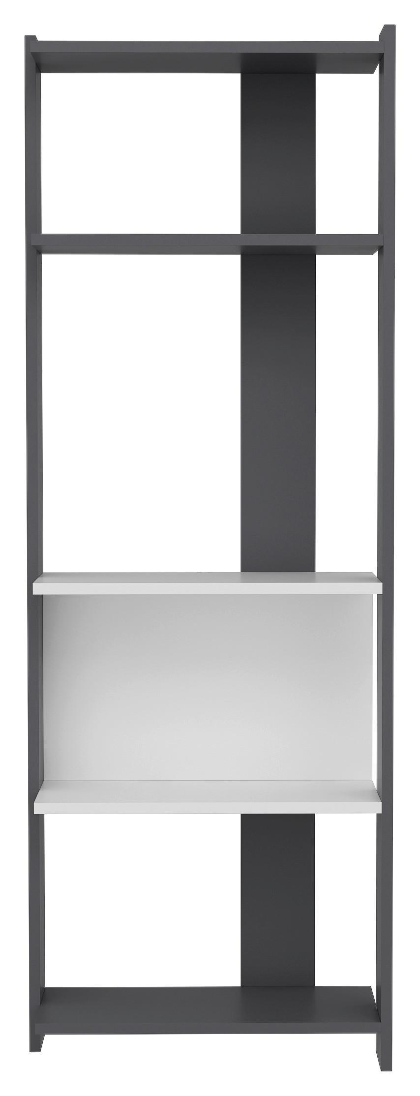 Regal Abis - črna/bela, Design, leseni material (58,6/165/26,8cm) - MID.YOU