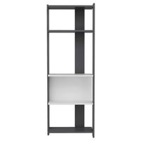 Regal Abis - črna/bela, Design, leseni material (58,6/165/26,8cm) - MID.YOU