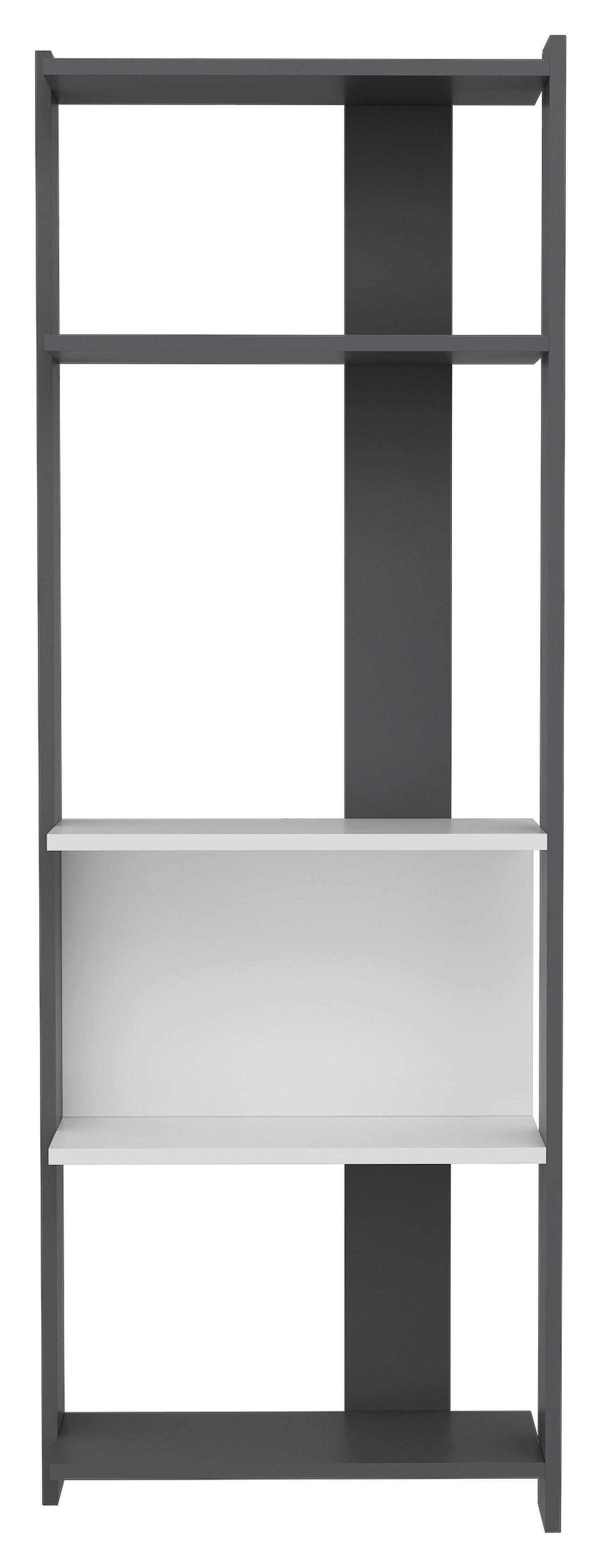 Regal Abis - črna/bela, Design, leseni material (58,6/165/26,8cm) - MID.YOU