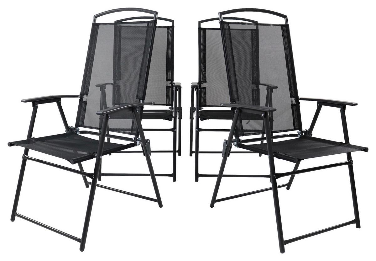 Set Vrtnih Stolov Gardenson, Antracit, 4-Delno - antracit, Basics, kovina/tekstil (50/105/58cm) - Gardenson