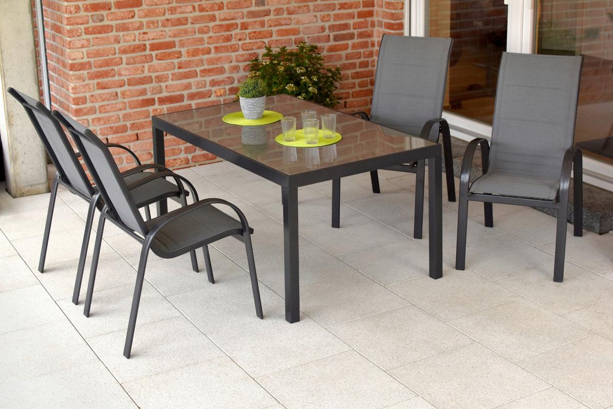 Vrtni Stol Amalfi, 2 Kos, Antracit - barve grafita/antracit, Moderno, kovina (57/105/77cm) - Gardenson