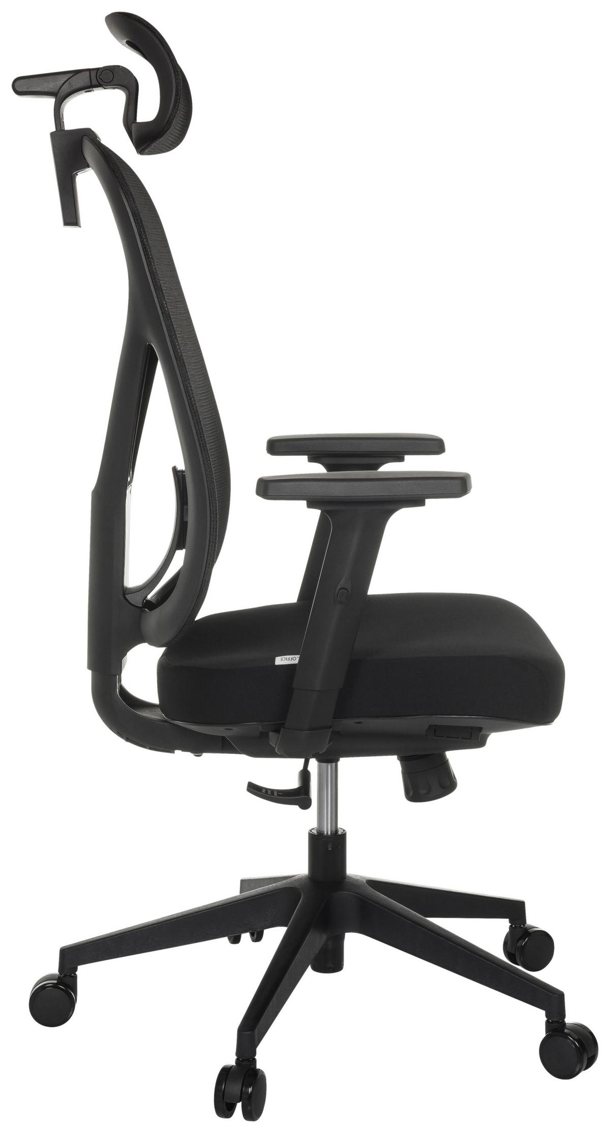 Pisarniški Stol Raloo Eco, Črna - črna, Moderno, umetna masa/tekstil (66/114-133/67cm) - MID.YOU
