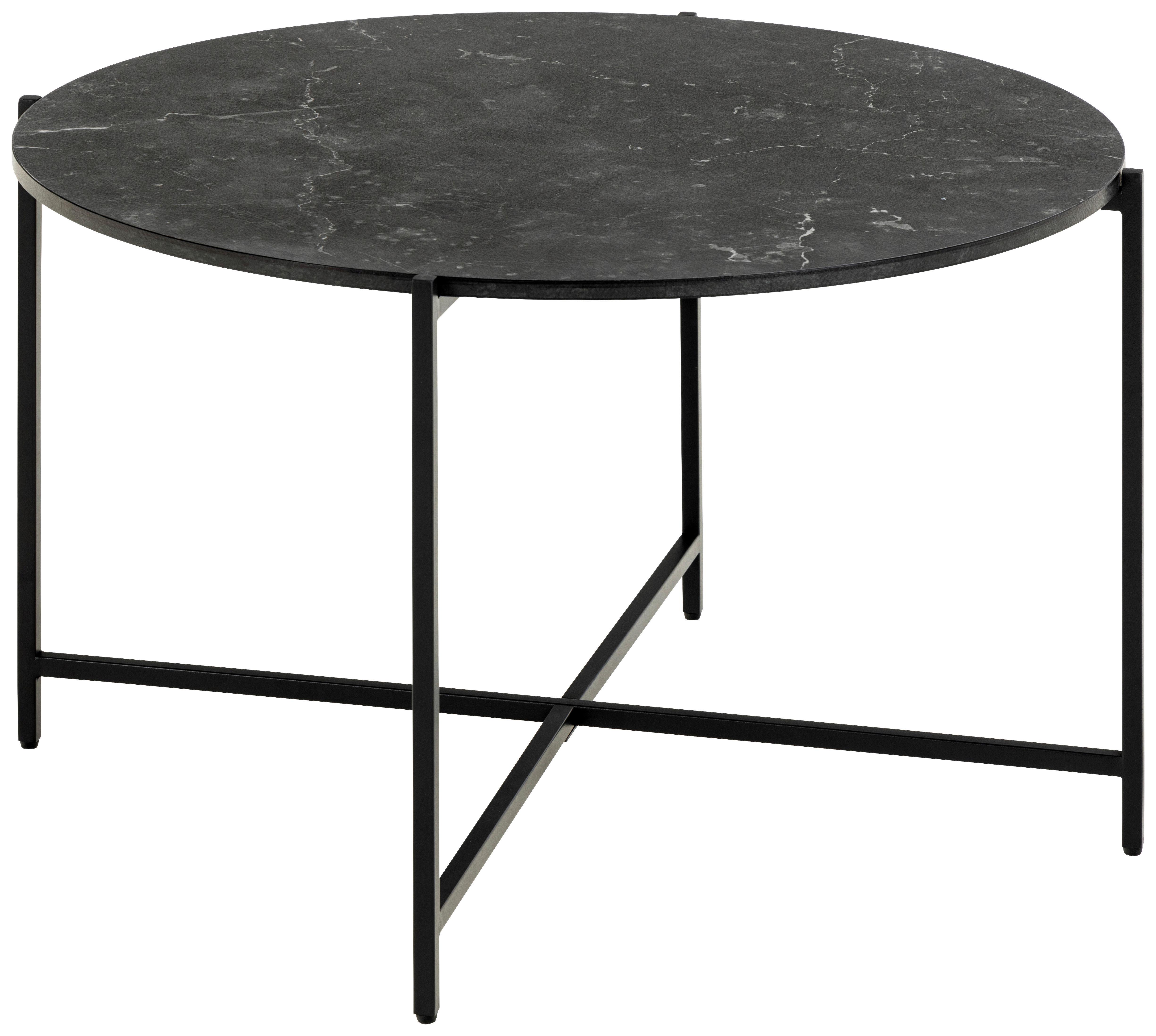 Măsuță de cafea LAMOINE - negru, Modern, metal/material pe bază de lemn (70/70/42cm) - Modern Living