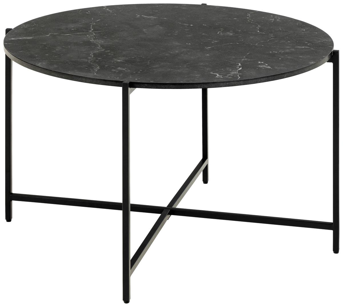 Măsuță de cafea LAMOINE - negru, Modern, metal/material pe bază de lemn (70/70/42cm) - Modern Living