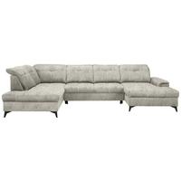 Wohnlandschaft Sierra Taupe - Taupe/Schwarz, Modern, Textil/Metall (181-230/90-106/364cm) - Mömax