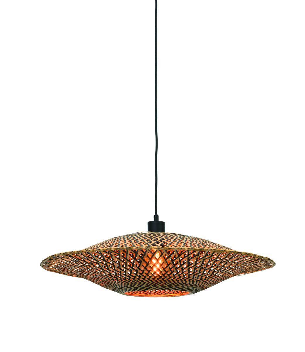 Hängeleuchte Bali in Schwarz/Braun max. 40 Watt - Hellbraun/Schwarz, Natur, Naturmaterialien (60/15cm) - Good & Mojo
