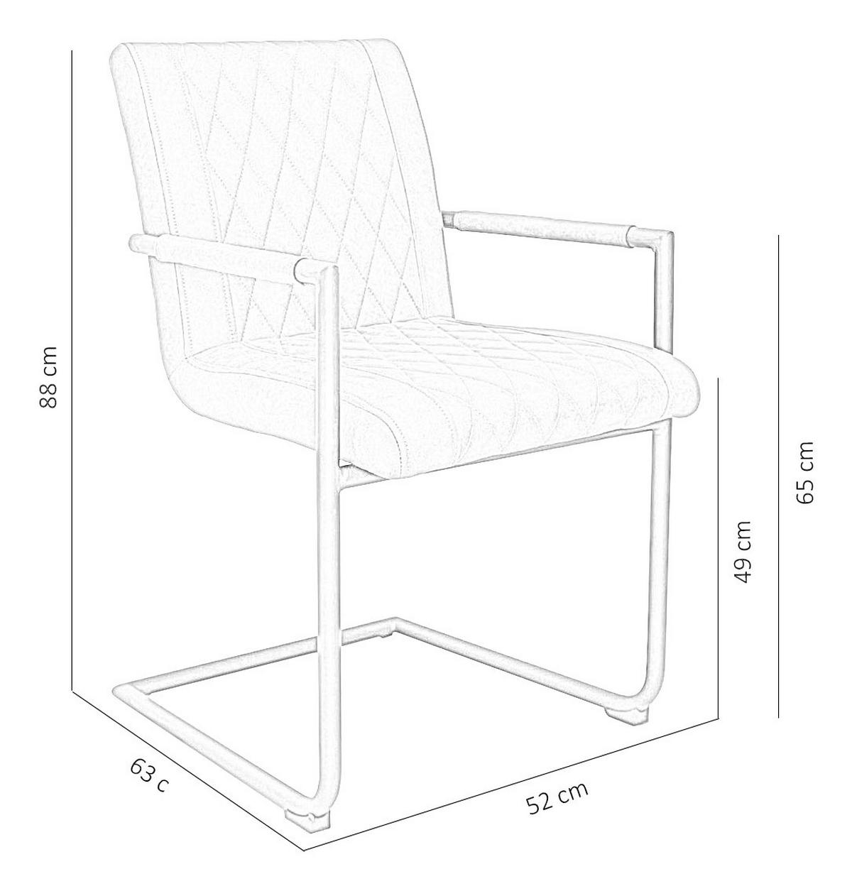 Armlehnstuhl-Set Damian ca. 52x88 cm 2er-Set Anthrazit - Anthrazit/Schwarz, LIFESTYLE, Textil/Metall (52/88/63cm) - MID.YOU