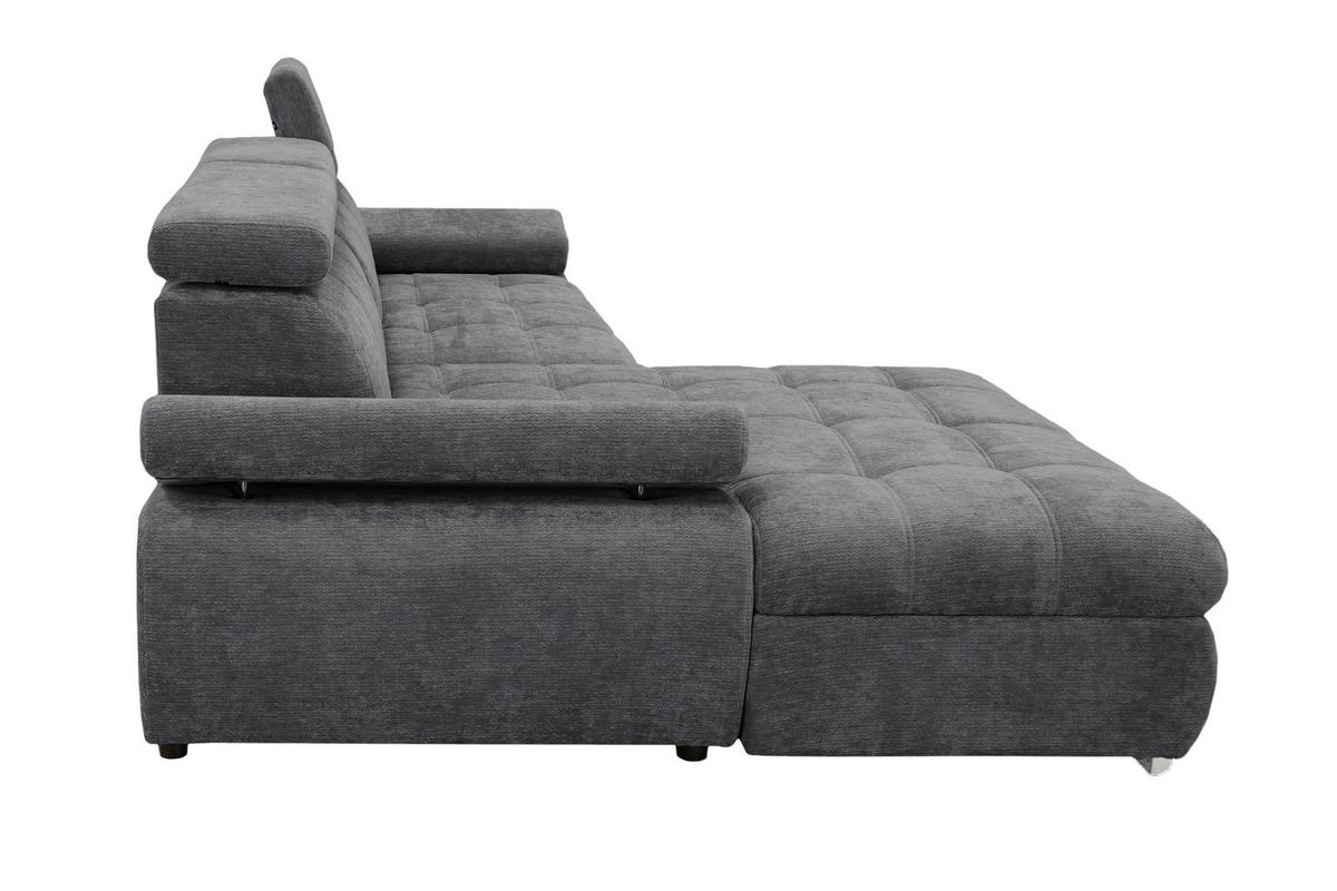 Colțar Vegas - gri închis, Design, lemn/textil (173/294cm) - Modern Living