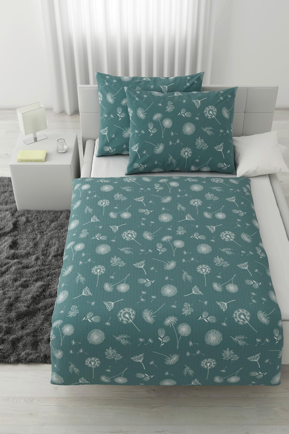 Posteljina Pusteblume 200x200/2x60x80cm - plava, Konvencionalno, tekstil (200/200cm) - Modern Living