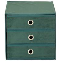 Schubladenbox Mona aus Samt in Dunkelgrün - Dunkelgrün, Karton/Textil (32/31,5/32cm) - Mömax