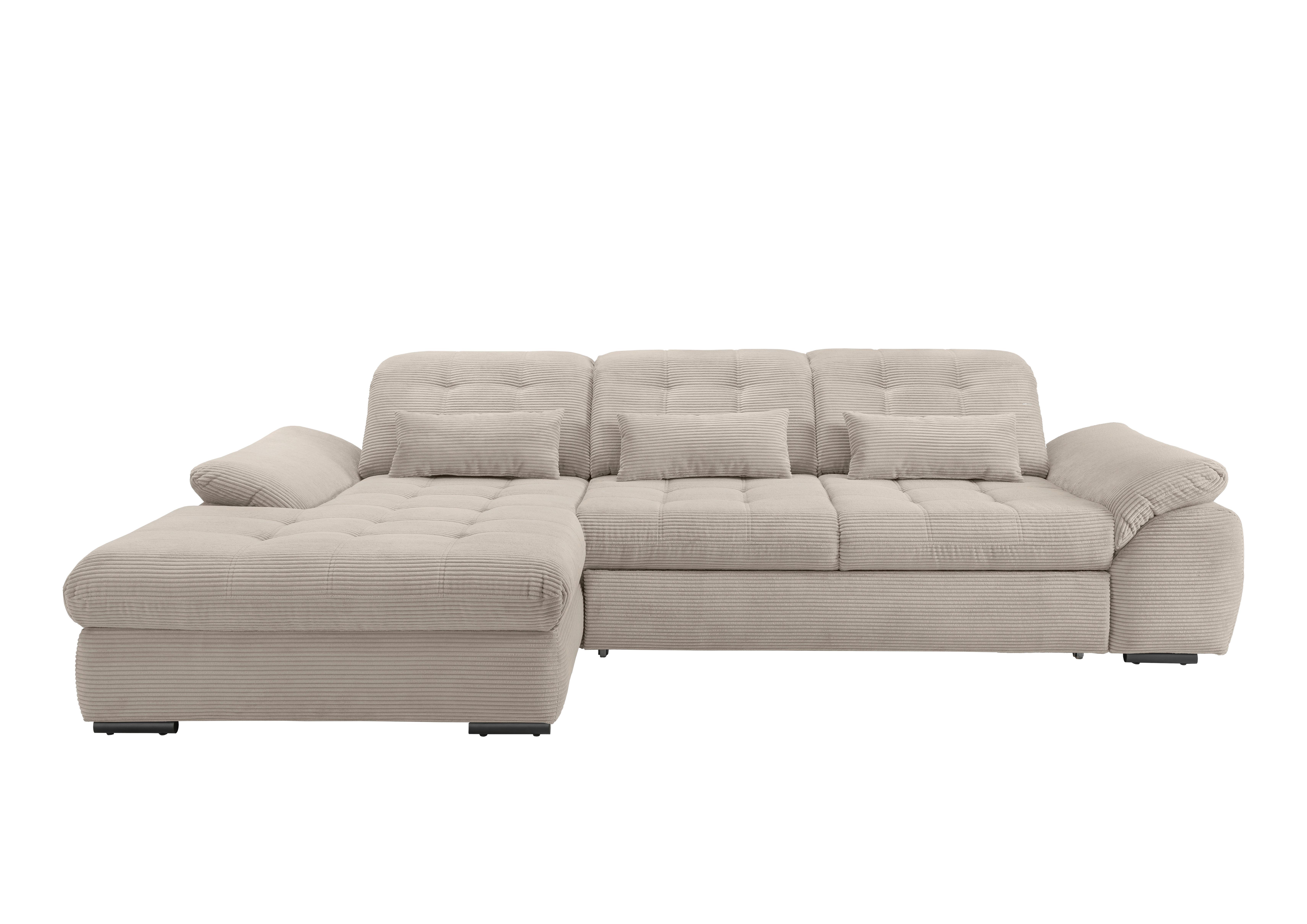 Ecksofa mit Bettkasten Rigatti ca. 184x314 cm Beige - Beige/Schwarz, MODERN, Textil/Metall (184/314cm) - Livetastic