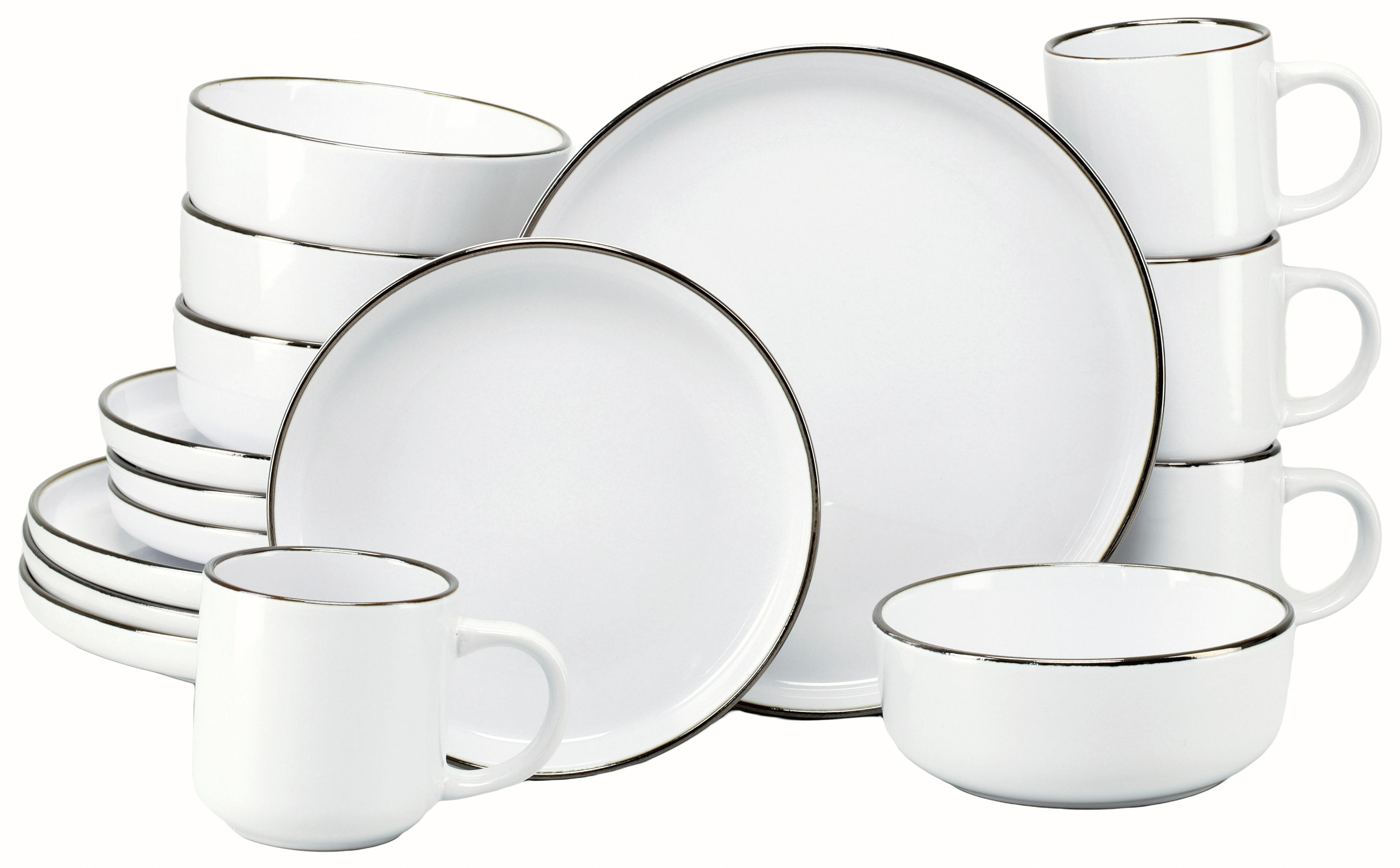 Servis Nordic Festive 16/1 - bijela/zlatne boje, Basics, keramika - Creatable
