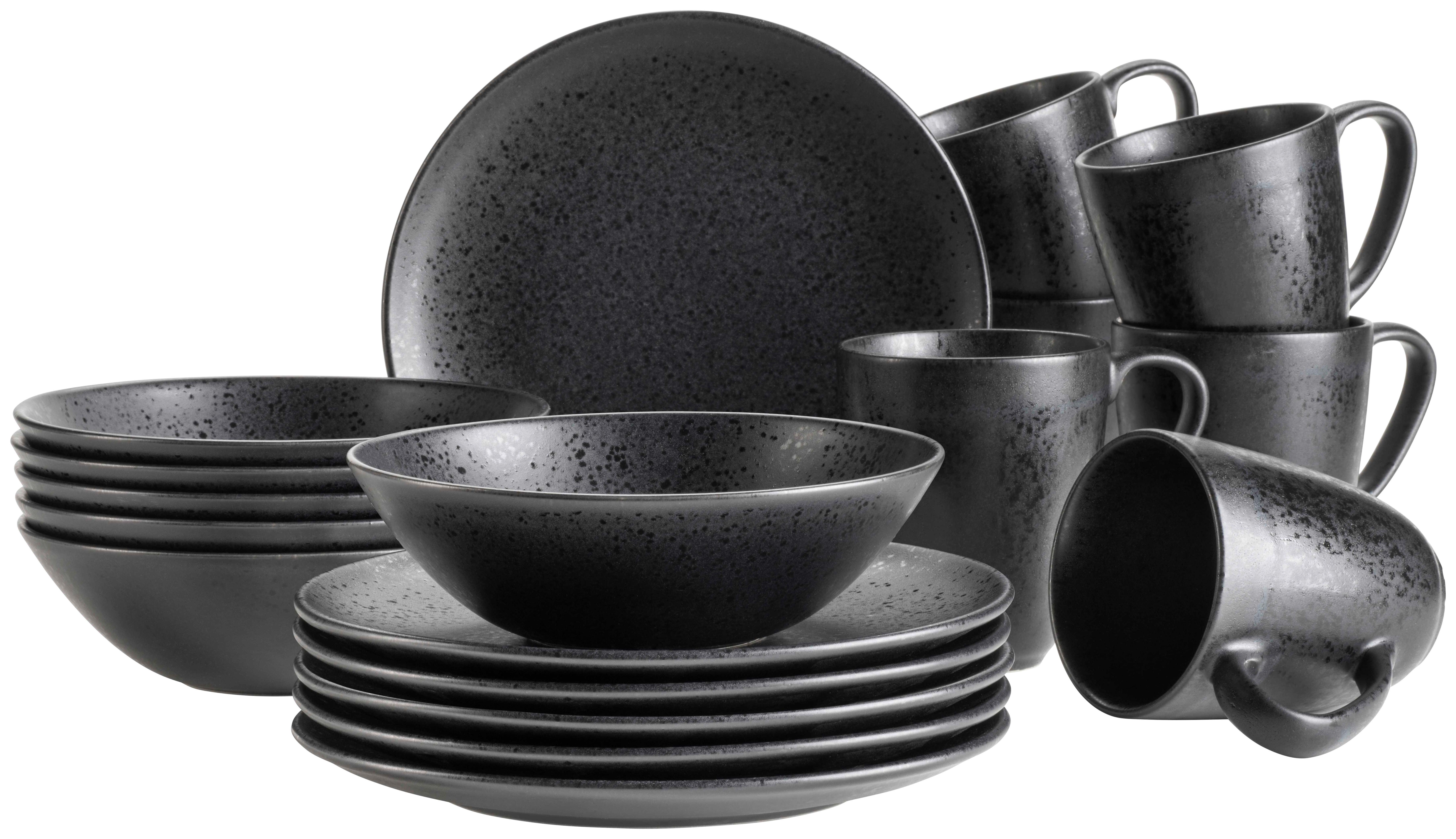FRÜHSTÜCKSSET ESSENTIAL - Schwarz, Trend, Keramik - Mäser