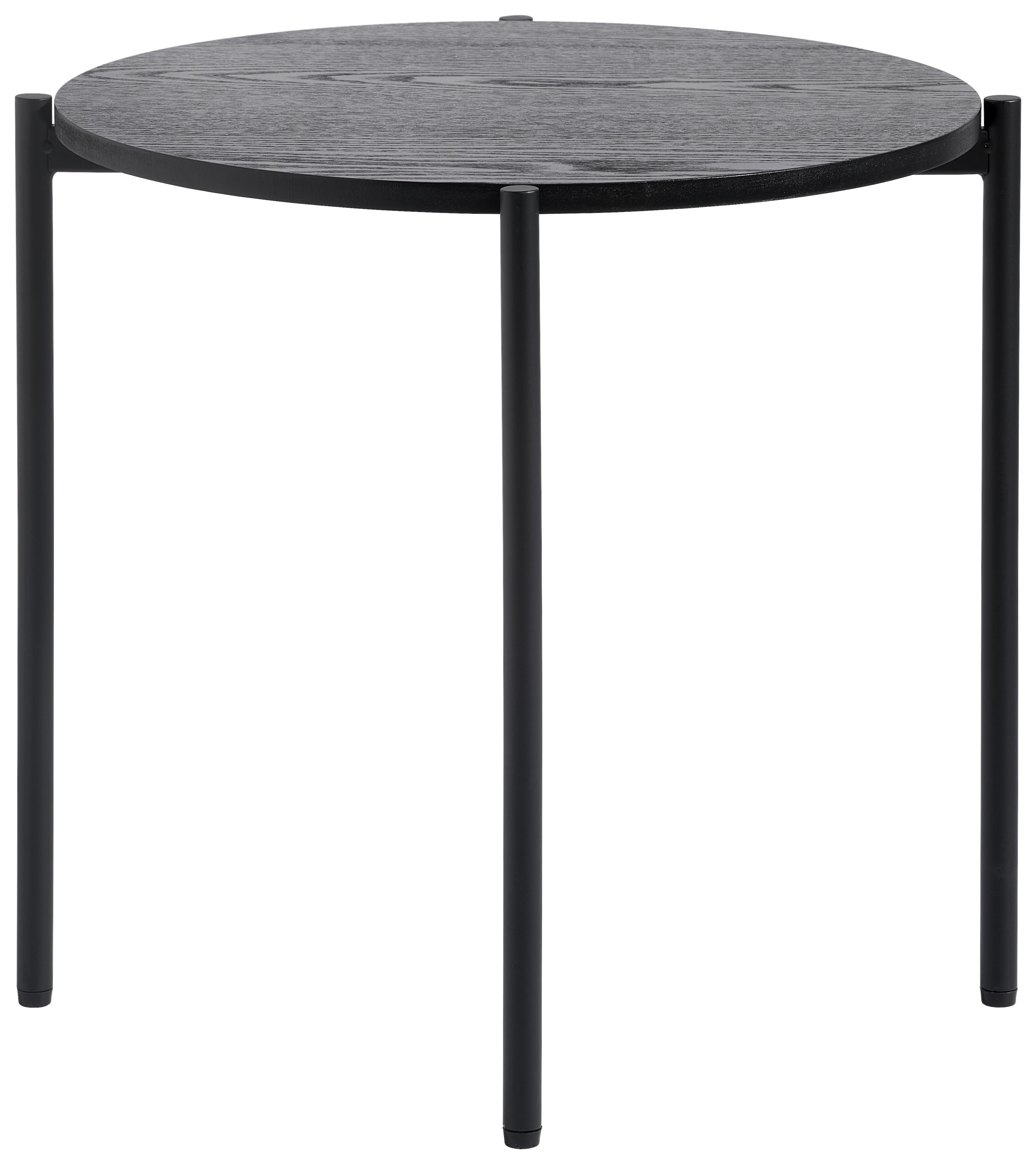 STOLIK BOCZNY BOB - czarny, Trend, materiał drewnopochodny/metal (43/43/40cm) - Carryhome