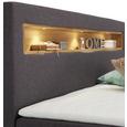 Boxspringbett Anthrazit 160x200cm - Eichefarben/Anthrazit, KONVENTIONELL, Holzwerkstoff/Textil (210/170/115cm) - PREMIUM LIVING