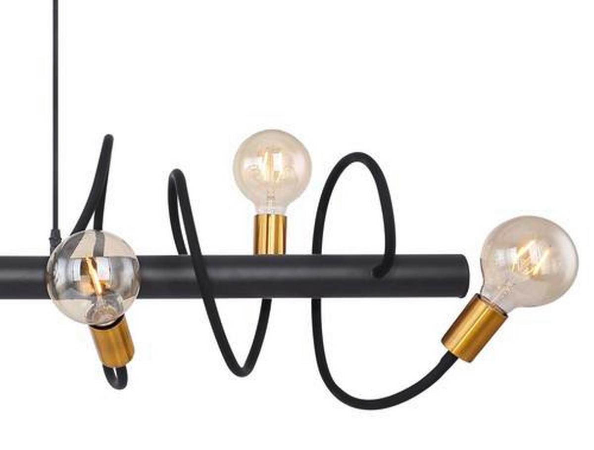 HÄNGELEUCHTE EDDY L: 230 CM GOLDFARBEN - Goldfarben/Schwarz, Basics, Metall (230/19/150cm) - Globo