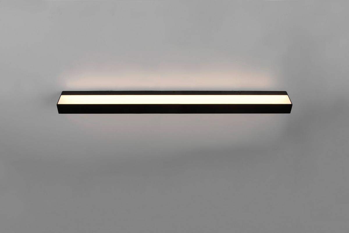 LED-Wandleuchte Rocco in Schwarz/Chrom max. 13 Watt - Chromfarben/Schwarz, Basics, Kunststoff/Metall (3,6/90/8cm) - Trio Leuchten