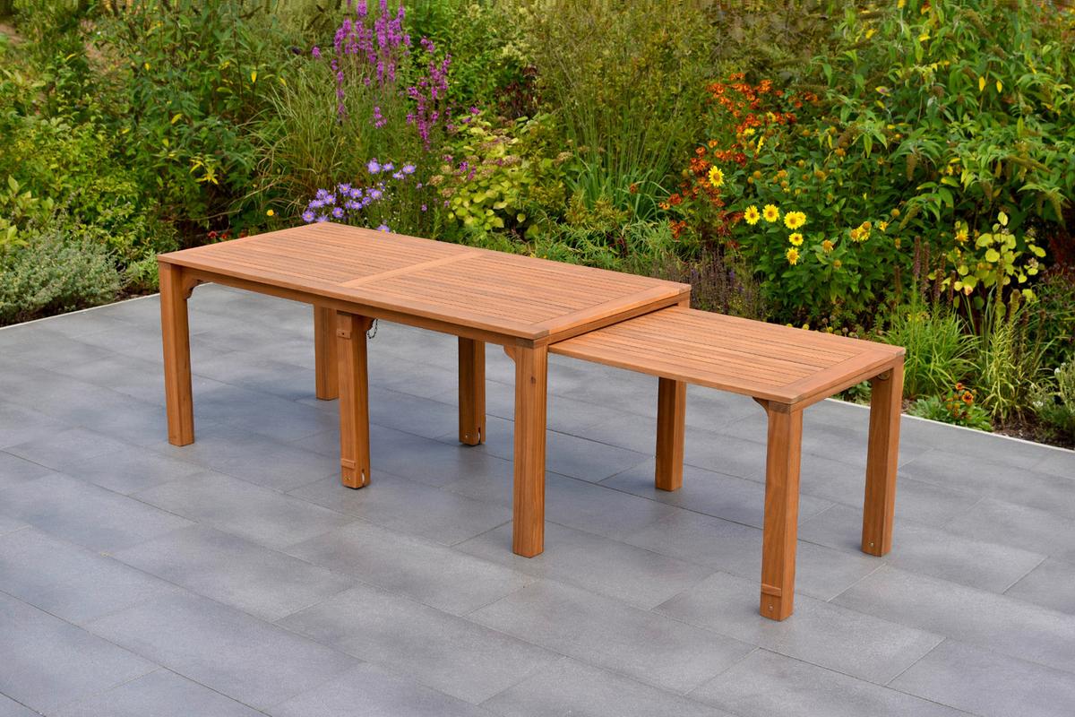 Gartentisch Flex Braun Akazie ausziehbar ca. 90x76x185cm - Braun, KONVENTIONELL, Holz (185/90/76cm) - Gardenson