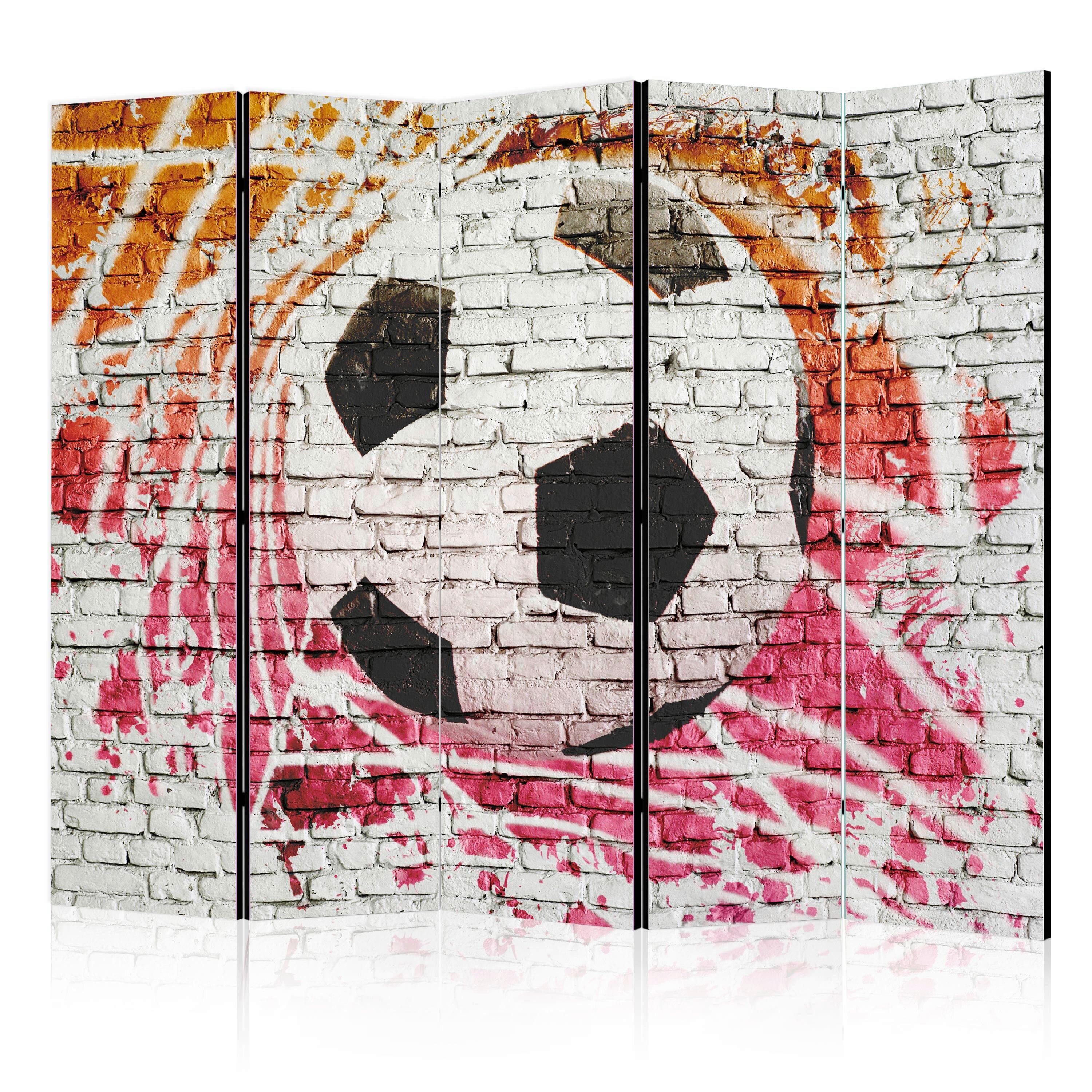 Paravan Street Football I, 5-Delni, Dvostranski - večbarvno, Basics, tekstil/les (225/172/3cm) - artgeist