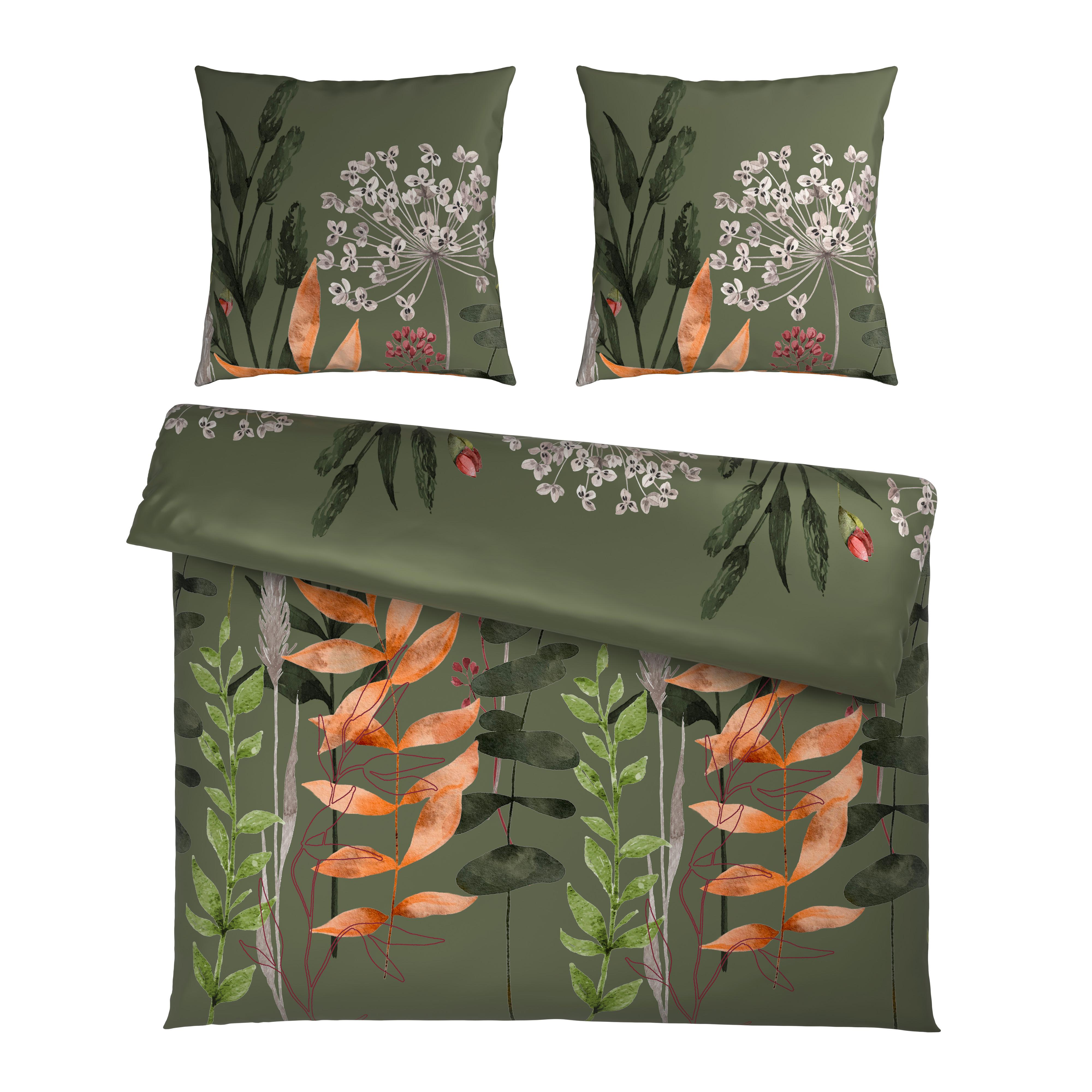 Bettwäsche Leavi XXL Grün ca. 200x200cm - Grün, MODERN, Textil (200/200cm) - Mömax