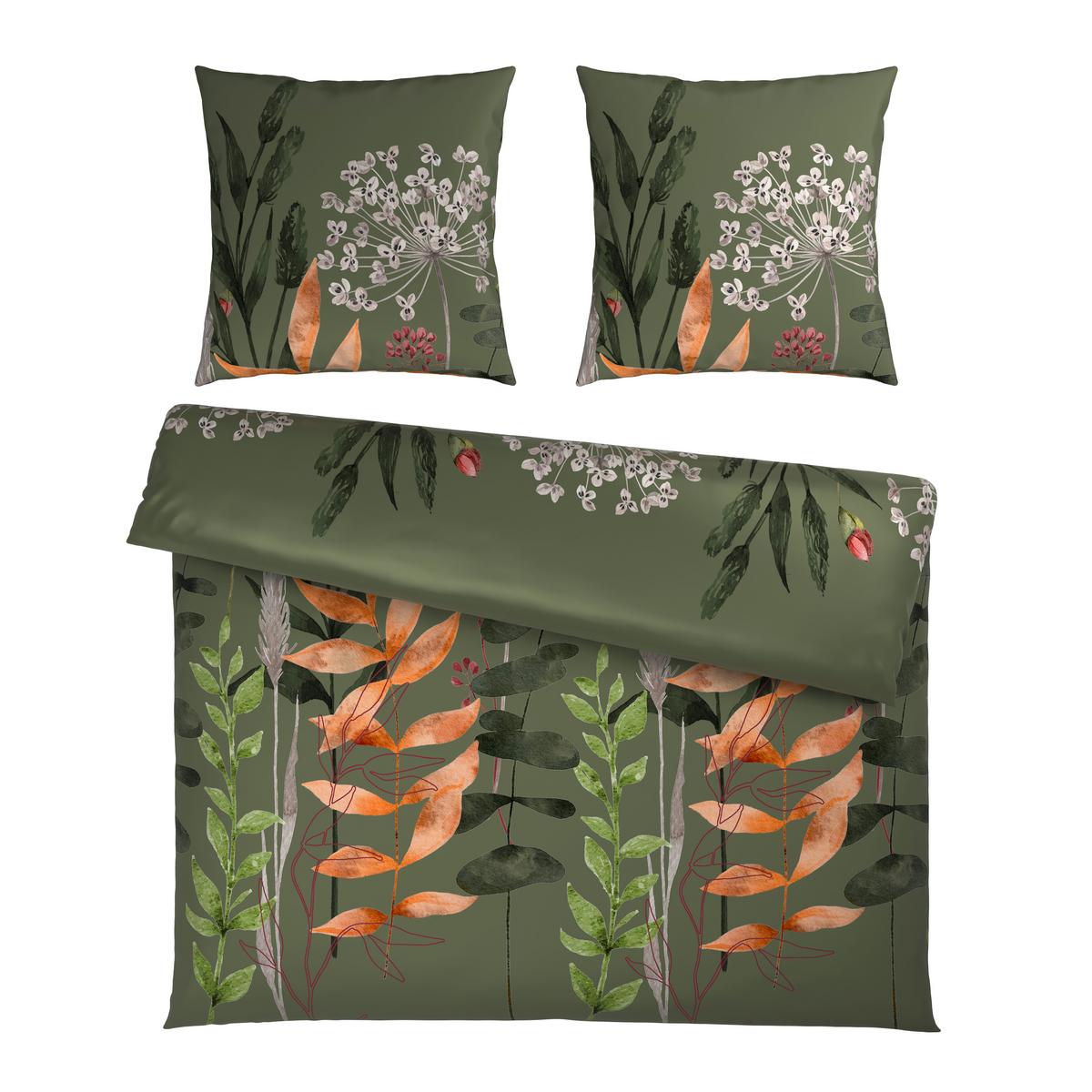 Bettwäsche Leavi XXL Grün ca. 200x200cm - Grün, MODERN, Textil (200/200cm) - Mömax