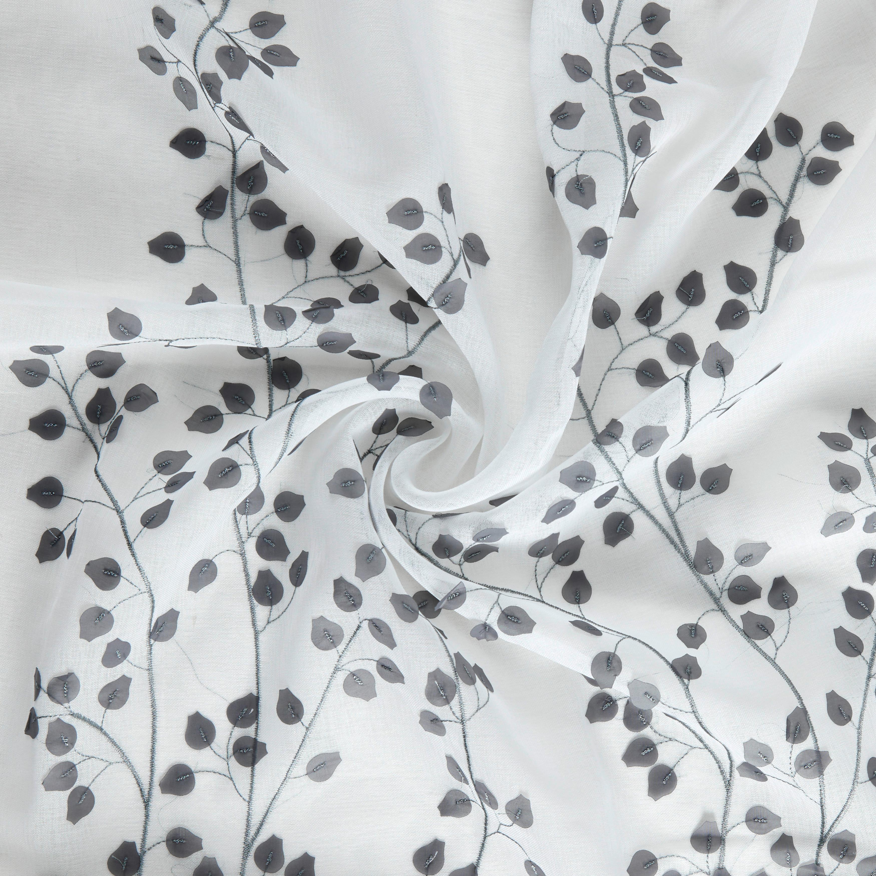 Fertigvorhang Livie in Grau/Weiß - Weiß/Grau, Basics, Textil (135/245cm) - Premium Living