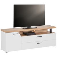 Tv Komoda Nico - bijela/hrast Artisan, Moderno, drvni materijal/plastika (160/58,4/40cm) - Modern Living