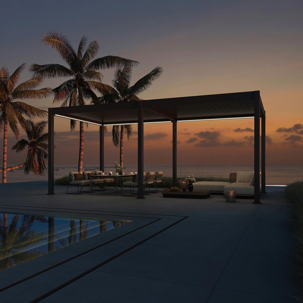 PERGOLA DELUXE 3X6M ANTHRAZIT - Anthrazit, Basics, Metall (600/255/300cm) - Gardenson