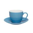 Kaffeetasse mit Untertasse Sandy in Türkis aus Keramik - Türkis, KONVENTIONELL, Keramik (5/6,9cm) - MÖMAX modern living