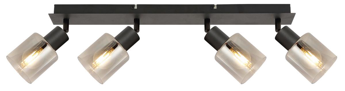 LAMPA REFLEKTOROWA GENUA - czarny, Basics, metal/szkło (55/8/18cm) - Novel