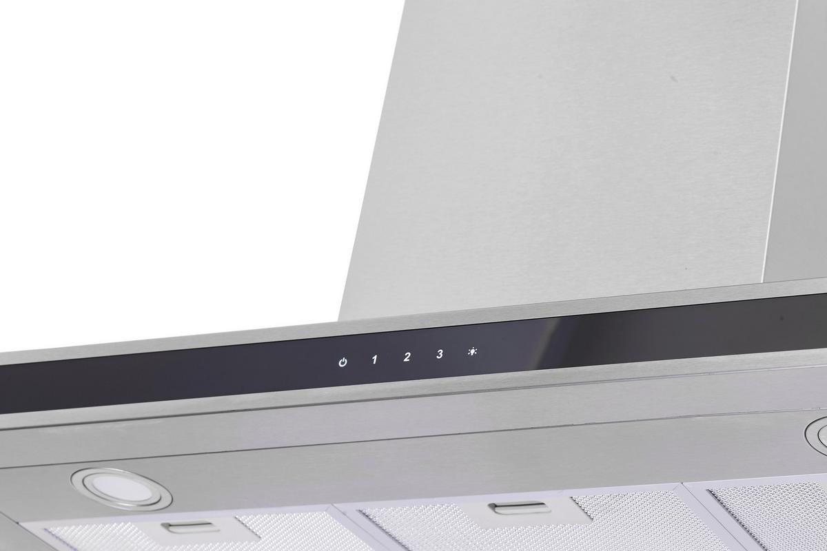 Dunstabzugshaube 50355 Edelstahlfarben - Edelstahlfarben/Schwarz, Trend, Metall (90/123,8/60cm) - PKM